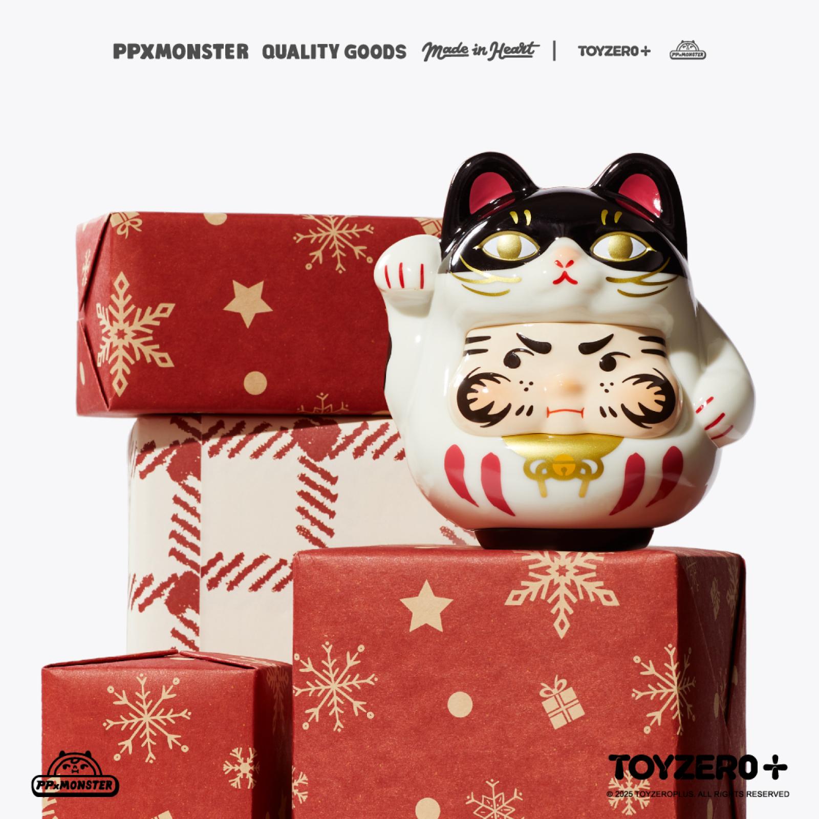 TOY0+ AAAZ PP X MONSTER - 100% 幸運賓士貓達摩 - TOYZEROPLUS X AAAZ - PP X MONSTER - 100% Lucky Cat Daruma