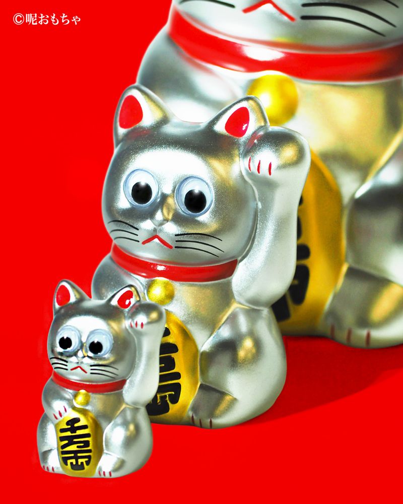 永遠的名作 銀色招財貓 M - Leeeeee Toy Classic Mascot - Silver Lucky Cat M