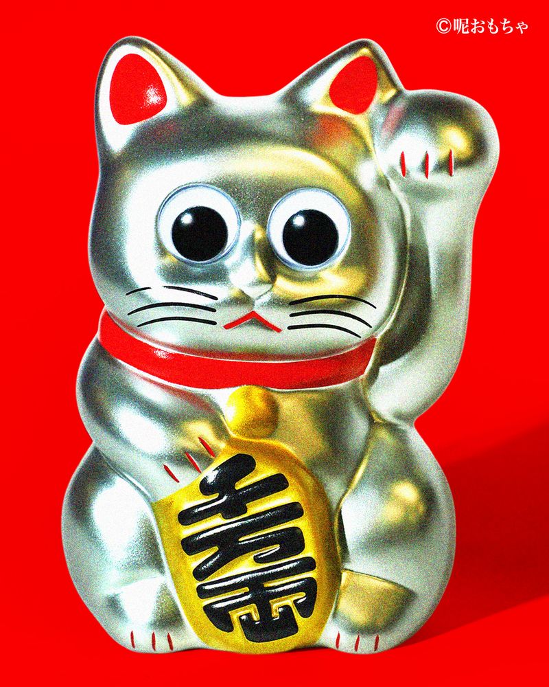 永遠的名作 銀色招財貓 S - Leeeeee Toy Classic Mascot - Silver Lucky Cat S