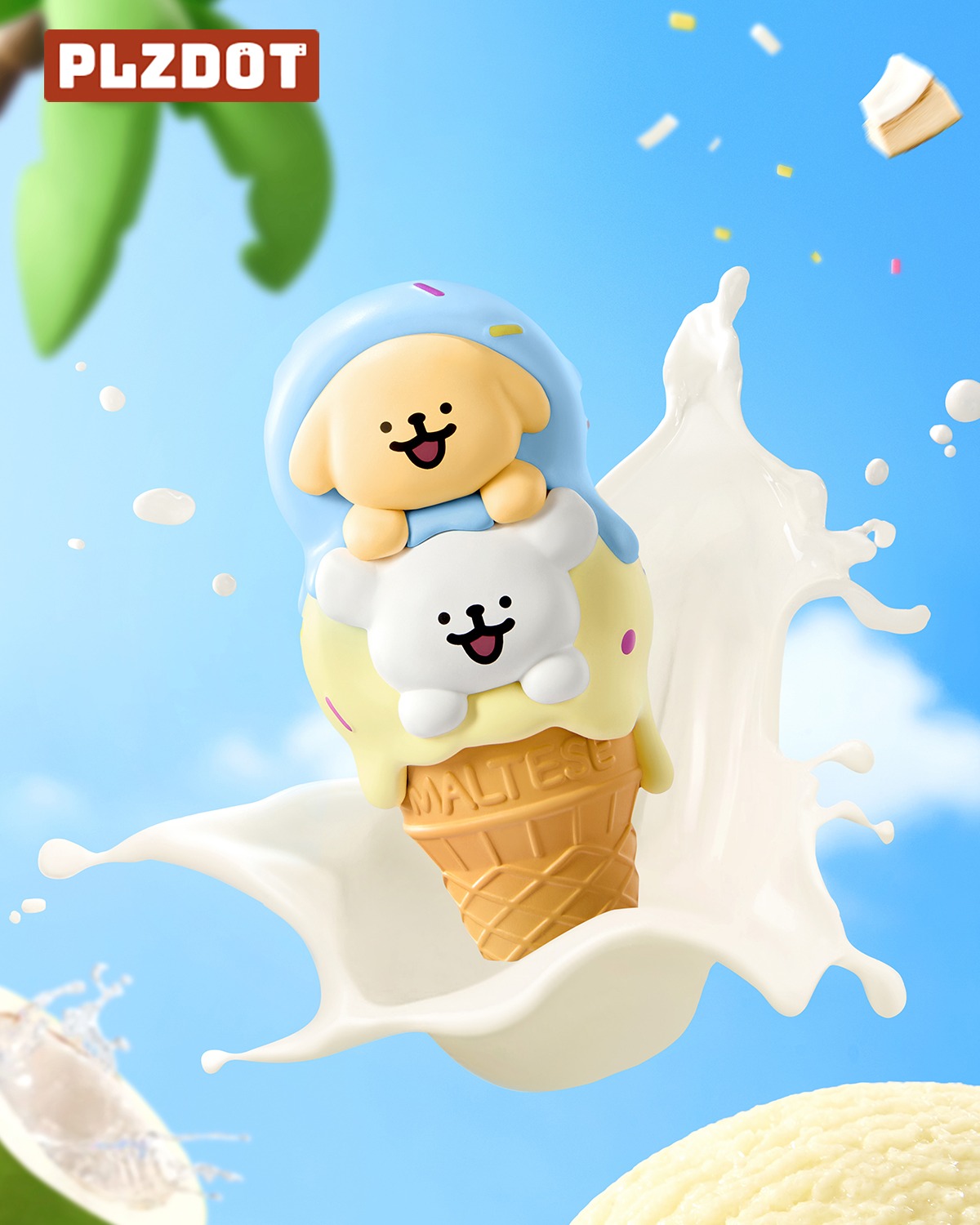 線條小狗 夏日冰激凌 盒玩 - 隨機單抽 - Maltese Summer Ice Cream blind box series - assortment