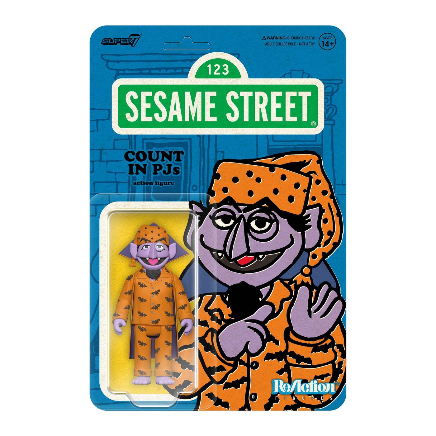 芝麻街 3.75吋復古人偶 第6波 - 伯爵(睡衣) - ReAction 3.75" Figure seires - Sesame Street Wave 6 - Count Von Count (PJs)