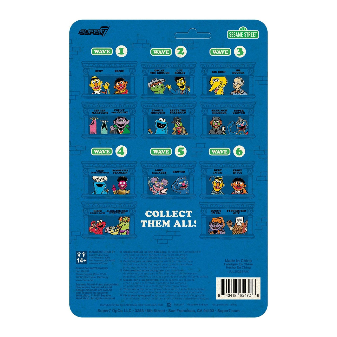 芝麻街 3.75吋復古人偶 第6波 - 伯爵(睡衣) - ReAction 3.75" Figure seires - Sesame Street Wave 6 - Count Von Count (PJs)
