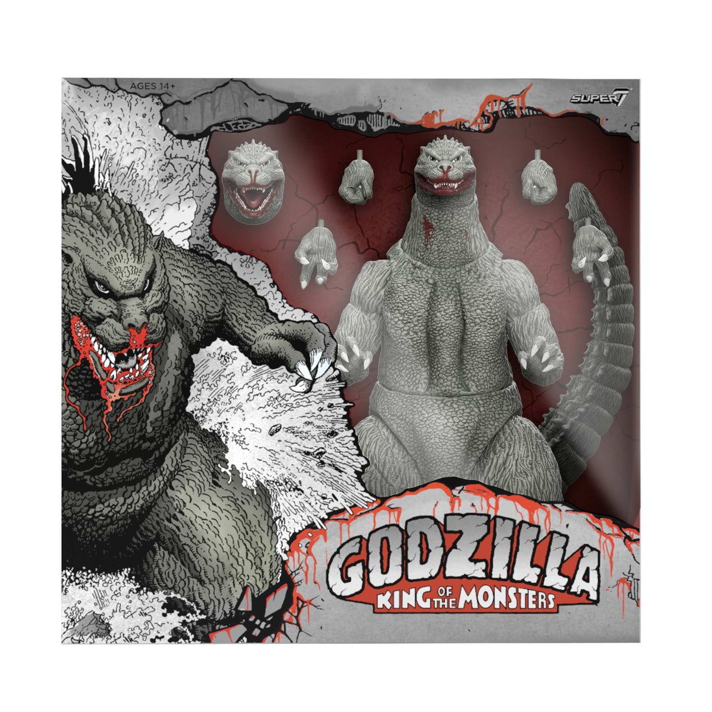 東寶哥吉拉 8吋可動人偶 - 1989年哥吉拉 (灰階漫畫- 嗜血版) - TOHO ULTIMATES! Godzilla 8" Figures - Godzilla 1989 (Greyscale Comic Book - Thirsty For Blood)