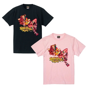 RJB 短袖T恤 - 滑輪不羈夜 - 黑/粉 - Rockin' Jelly Bean - Roller Boogie Nights T-shirt - Black/Pink