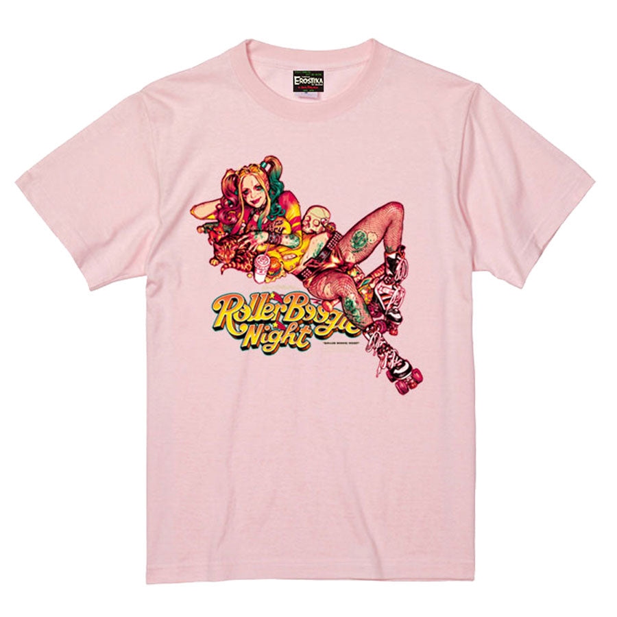 RJB 短袖T恤 - 滑輪不羈夜 - 黑/粉 - Rockin' Jelly Bean - Roller Boogie Nights T-shirt - Black/Pink