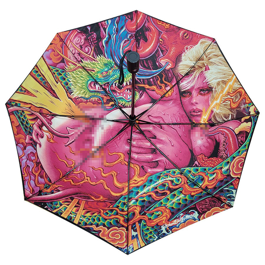 RJB 自動摺疊傘 - 大風神/大雷神/骷髏滑板女孩 - Rockin' Jelly Bean Automatic Folding Umbrella - Dai-Fujin/Dai-Raijin/Skull Skater Girl