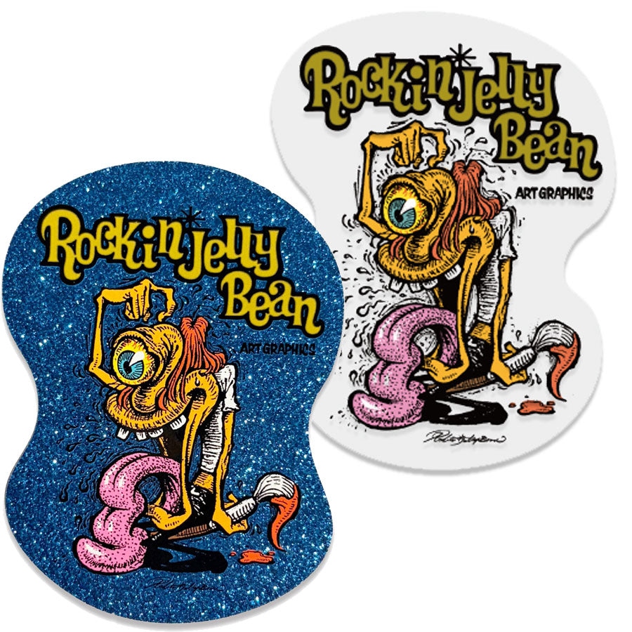RJB 貼紙 - Griffin The Oysters 藍閃粉 / 透明 款 - Rockin' Jelly Bean Sticker - Griffin The Oysters - Blue Glitter / Clear 