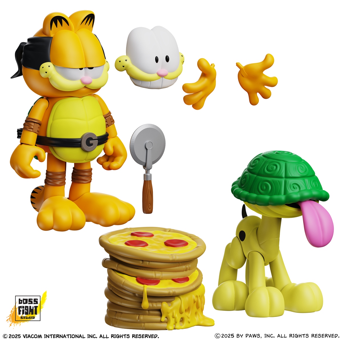 忍者龜 X 加菲貓 7吋可動公仔 - Garfield x Teenage Mutant Ninja Turtles - Garfello and Sidekick Odie 2pk