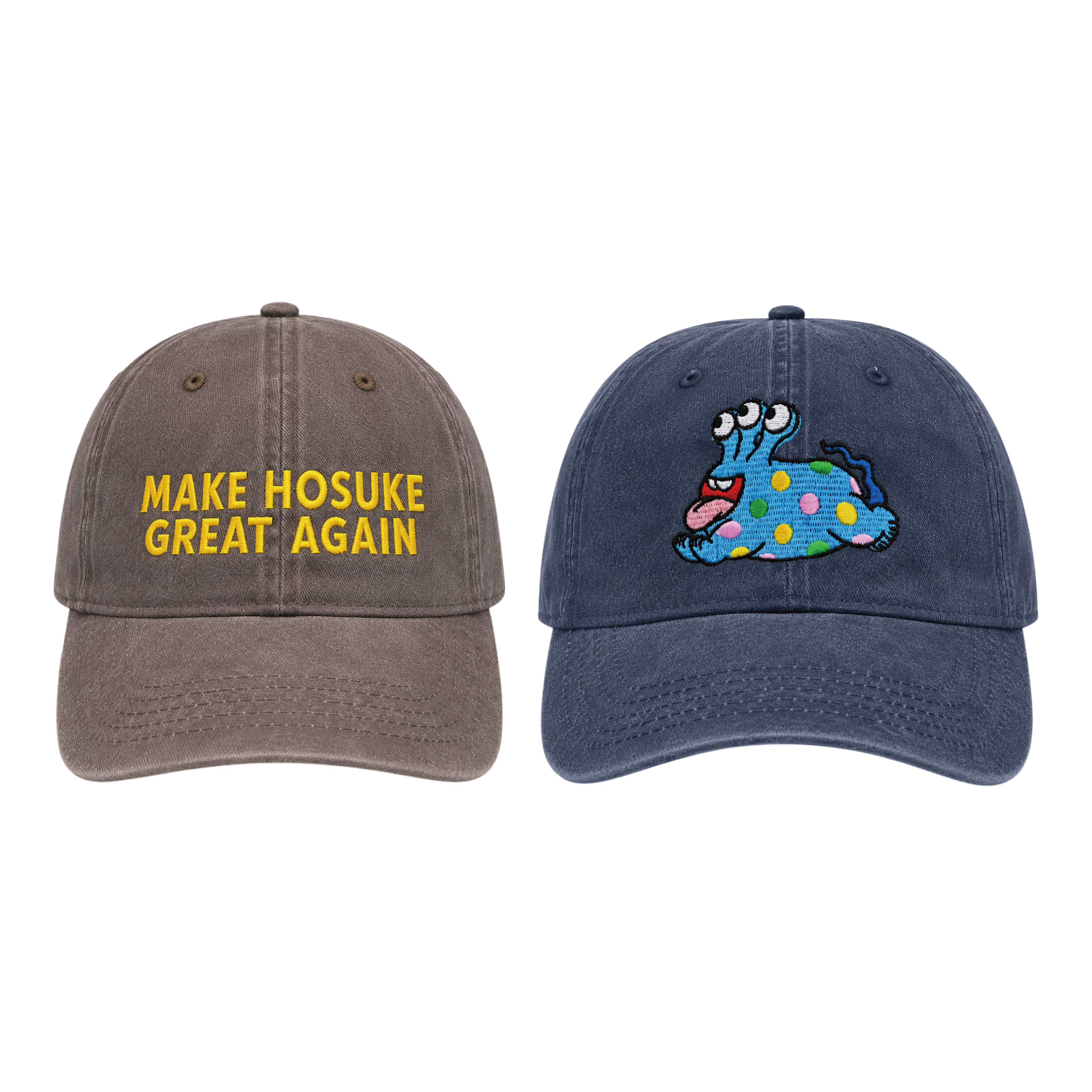 "MAKE HOSUKE GREAT AGAIN" Robin Tang Solo Exhibition - 帽子棕/藍 MHGA CAP - BROWN/BLUE