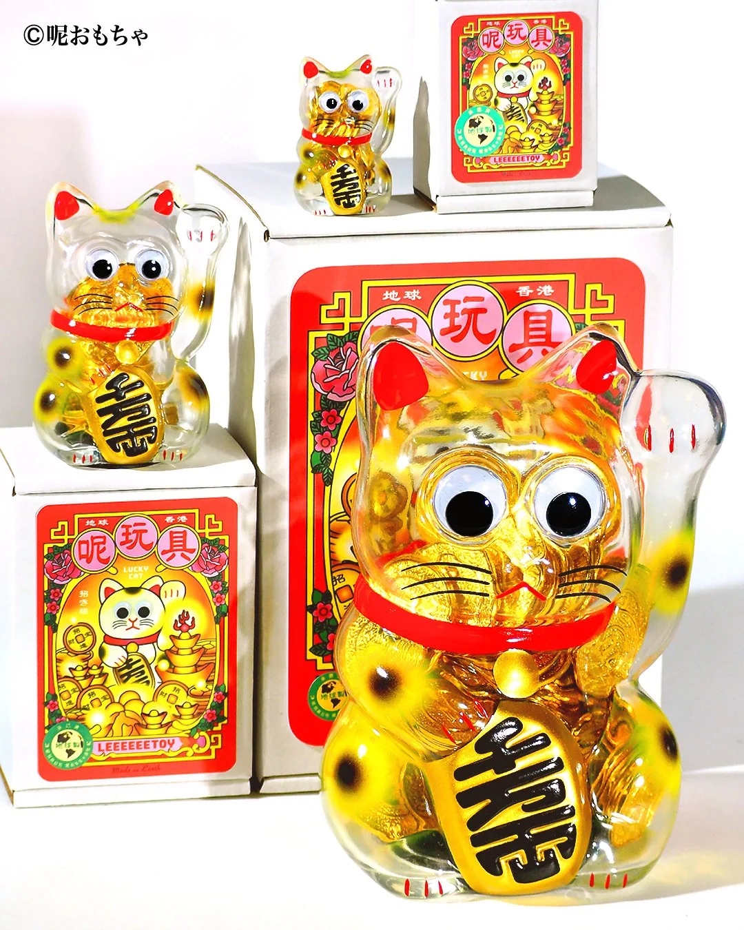 永遠的名作 透明招財貓 M 金幣版本 - Leeeeee Toy Classic Mascot - Clear Lucky Cat M Gold Coin Edition